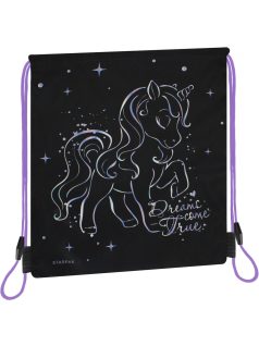 Unikornis tornazsák 38x33cm, fekete, Starpak