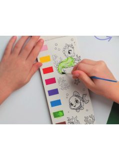   Sárkányos vízzel festő színező lapok (10 lap, 1 db ecset), 20x9cm, Starpak