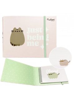   Pusheen cicás spirál notesz kemény tartóban, 15x19cm, Majewski (661853)