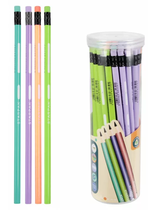 Grafitceruza radírral, HB, háromszög test, pasztell ceruzatest, feliratozható, többféle