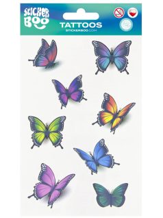   Tetoválás matrica szett, lepkék, pillangók 10x17,5cm, Sticker Boo