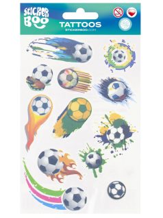   Tetoválás matrica szett, focilabdák 10x17,5cm, Sticker Boo