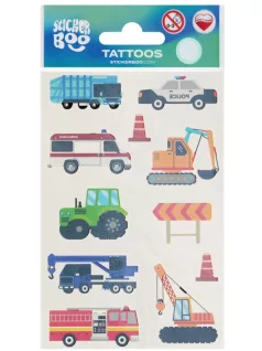   Tetoválás matrica szett, munkagépek 10x17,5cm, Sticker Boo
