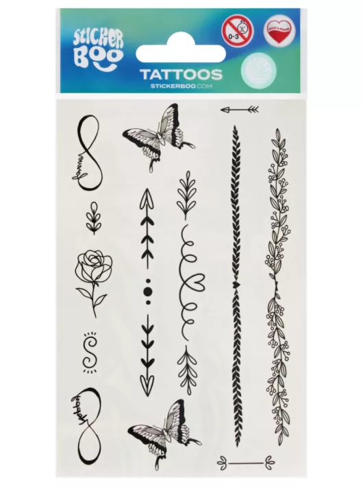Tetoválás matrica szett, Life 10x17,5cm, Sticker Boo