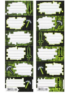 Minecraft mintás füzetcímke 6 db/ív, Starpak (559544)