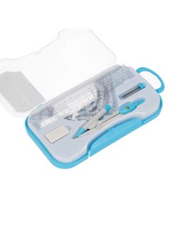   Geometria készlet, körző és vonalzó szett, 7 db-os, műanyag dobozban, Starpak, kék