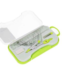   Geometria készlet, körző és vonalzó szett, 7 db-os, műanyag dobozban, Starpak, zöld