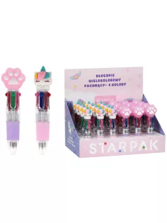   Mini többszínű toll, 4 színnel, 0,7mm, Starpak, kétféle változat (unikornis vagy mancsos)