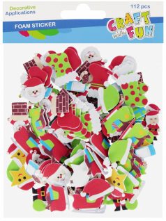   Dekorgumi, öntapadós, karácsonyi formák, 112 db-os, piros-zöld formák