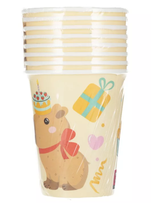Kapibara papírpohár, 250 ml, 8 db/csomag