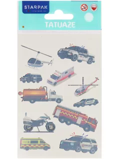   Tetoválás matrica szett, járművek, 10x17,5cm, Sticker Boo (590548)