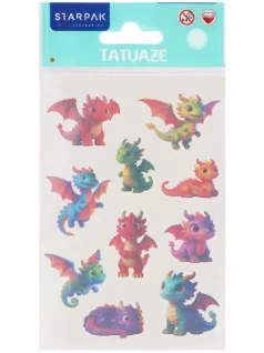   Tetoválás matrica szett, cuki sárkányok, 10x17,5cm, Sticker Boo