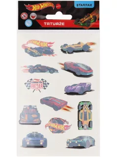   Tetoválás matrica szett, Hot wheels versenyautók, 10x17,5cm, Sticker Boo