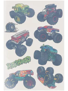  Tetoválás matrica szett, monster trucks, 10x17,5cm, Sticker Boo