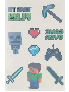   Tetoválás matrica szett, Minecraft mintás, 10x17,5cm, Sticker Boo (592918)