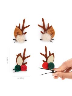 Rénszarvasos hajcsat karácsonyra, kétféle