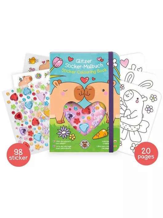 Kapibarás színezőkönyv matricákkal és strasszkövekkel