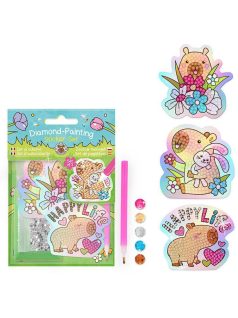 Kapibarás gyémántfestős matricák, 3 db/csomag