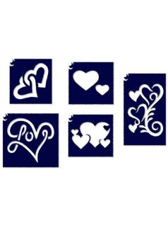 Sablonok, 5 db-os, szív (CTMS-0011)