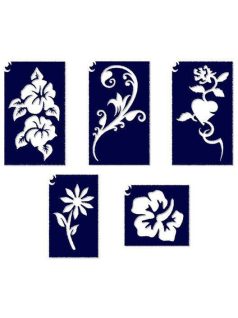 Sablonok, 5 db-os, virágok (CTMS-0022)
