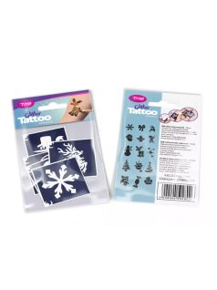   Sablonok, karácsonyi, 15 db-os készlet csillámtetováláshoz
