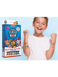   Csillámtetoválás szett, Paw Patrol fiús (kék) 12 sablonnal és 3 csillámporral