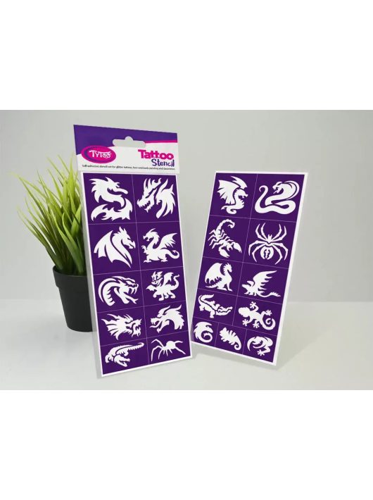 Sablonok, Dragons & Lizards, Sárkányok és gyíkok sablon szett, min. 20 minta