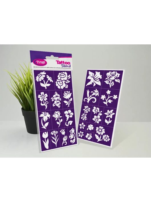 Sablonok, Flowers, virágok sablon szett, min. 20 minta
