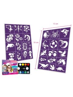 Face Paint Starter Kit, arcfesték szett sablonokkal