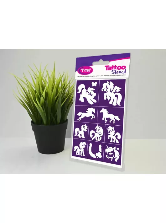 Sablonok, Ponies (pónik) sablon szett, kicsi, 10 db-os