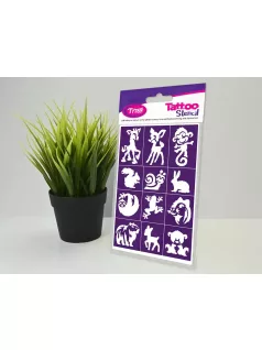   Sablonok, MiniZoo (állatkerti állatok) sablon szett, kicsi, 12 db-os