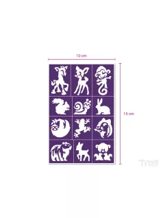   Sablonok, MiniZoo (állatkerti állatok) sablon szett, kicsi, 12 db-os
