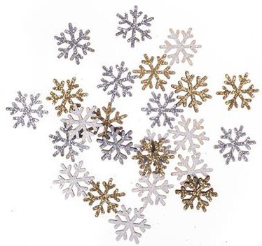 Image of Fa formák, hópehely, csillogó, 1,6cm, 24 db-os